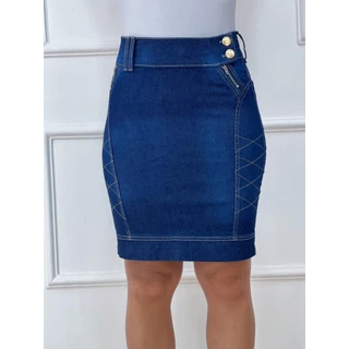 SAIA JEANS evangélica com lycra detalhe costura trançada