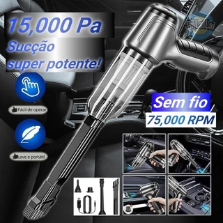 Aspirador e Soprador Portátil 5 em 1 - Alta Potência e Multifuncional para Limpeza Completa