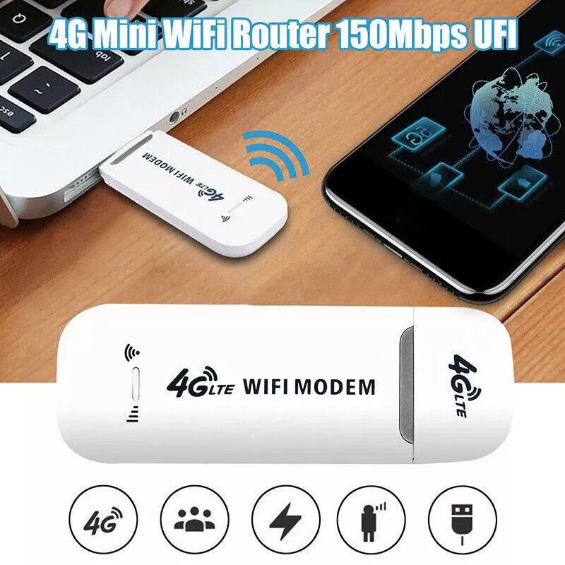 Roteador WiFi Portátil de Bolso 4G - Modem USB LTE com Cartão SIM - Internet Móvel para Viagens e Emergências