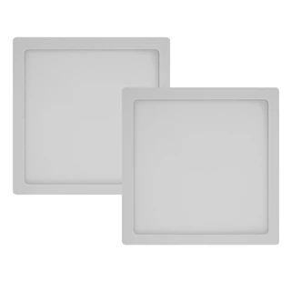 02 Un. Luminária Led Teto Sobrepor 18w 6500k Branca 22cm