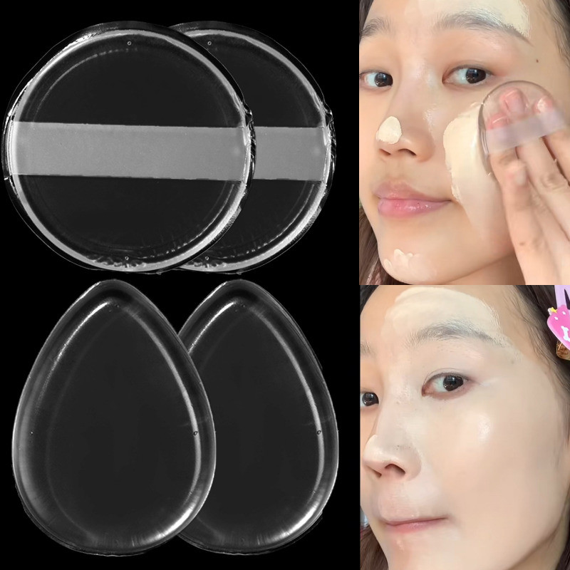 1-4 Unidades De Sopro De Pó De Silicone Transparente-Puff De Gelatina Sem Comer-Almofadas Redondas Para Polegar-Aplicado