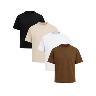 Kit 4 Camisas Básicas Masculinas 100% Algodão Fio 30 Premium Lisas Gola redonda camiseta