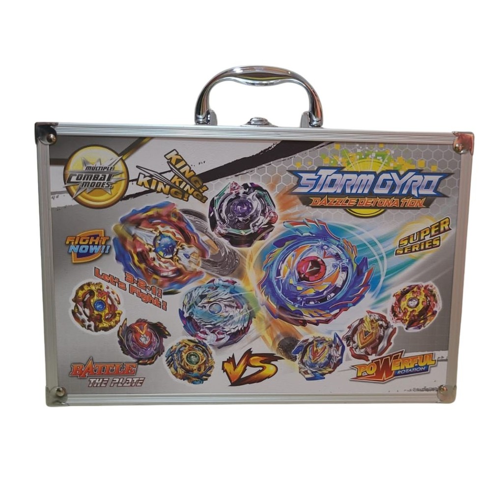 Beyblade Maleta Kit Com 8 Beyblade + Lançador Dupla Rotação | Shopee Brasil