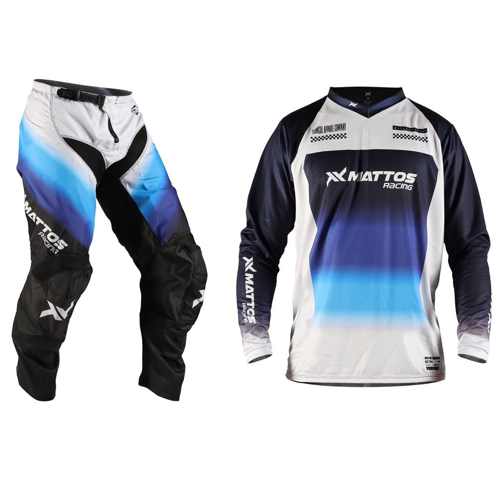 Conjunto Motocross Cross Creation Mattos Azul Trilha Off