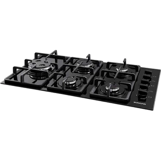 Cooktop De Mesa 5 Queimadores Vidro À Gás FG5335VP Suggar Preto Bivolt