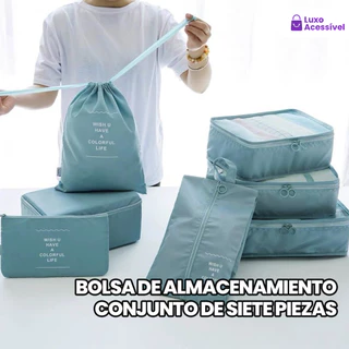 Kit de Organização para Viagem – 7 Bolsas para Roupas e Bagagem