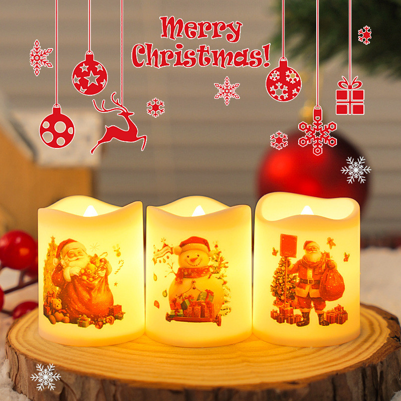 Luzes de velas de Natal LED luminosas decorações para árvores de Natal luzes atmosféricas de mesa decorações de Natal