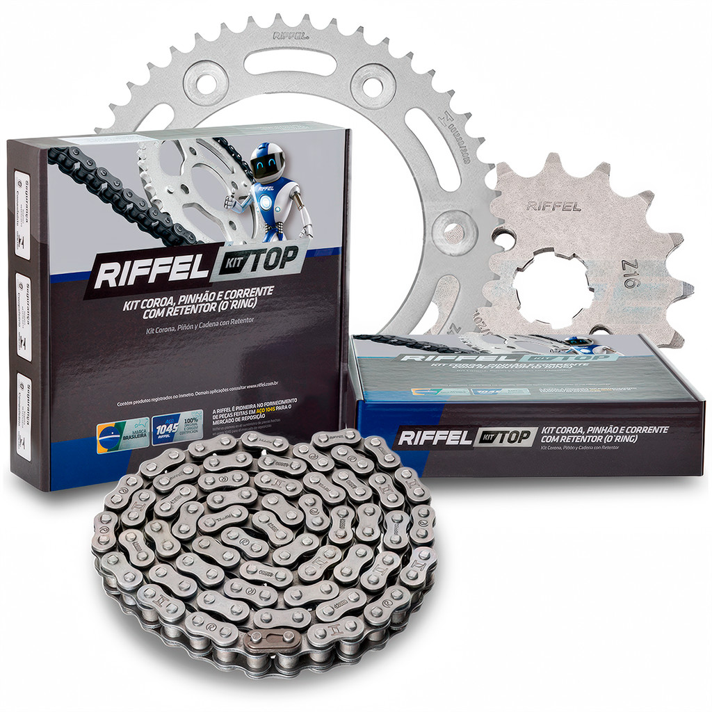 Kit Top Relação Riffel NXR 160 Bros e XRE 190 C/ Retentor 2016 até 2025 ...