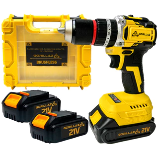 Furadeira Parafusadeira Impacto Sem Fio 2 Baterias 21v Brushless 3/8 10mm Gorillaz Gpb-100 Bivolt Com Maleta