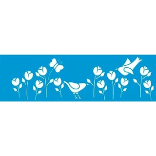 Stencil Litoarte 8,4 x 28,6 cm - STE-136 Jardim em Oferta na Shopee