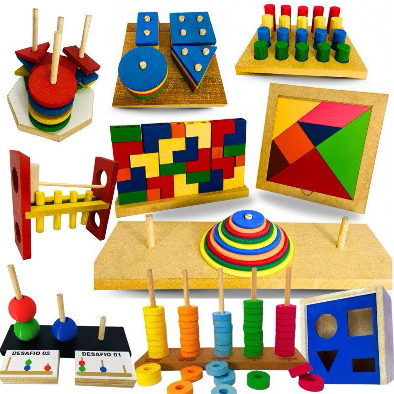 Brinquedo Pedagógico Lúdico Educativo Madeira Escolar Aramados ...