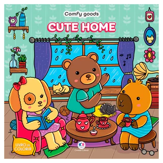 Livro Comfy Goods | Cute Home | Livro de Colorir em Oferta na Shopee