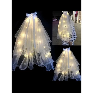 Véu de Noiva com Led Presilha Despedida de Solteira Chá de lingerie Festa Halloween em Oferta na Shopee