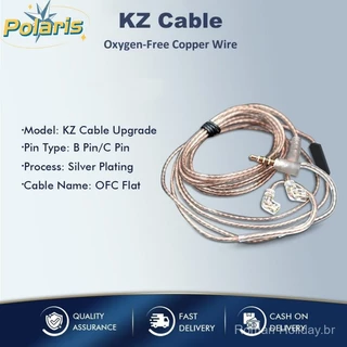 KZ Marca Original Fio de Cobre OFC 0.75mm Banhado a Ouro Atualização Cabo de Fone de Ouvido eadset