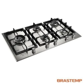Cooktop 5 Bocas Brastemp Gourmand Inox com Duplachama e Trempe com Ferro Fundido BDK90DR em Oferta na Shopee
