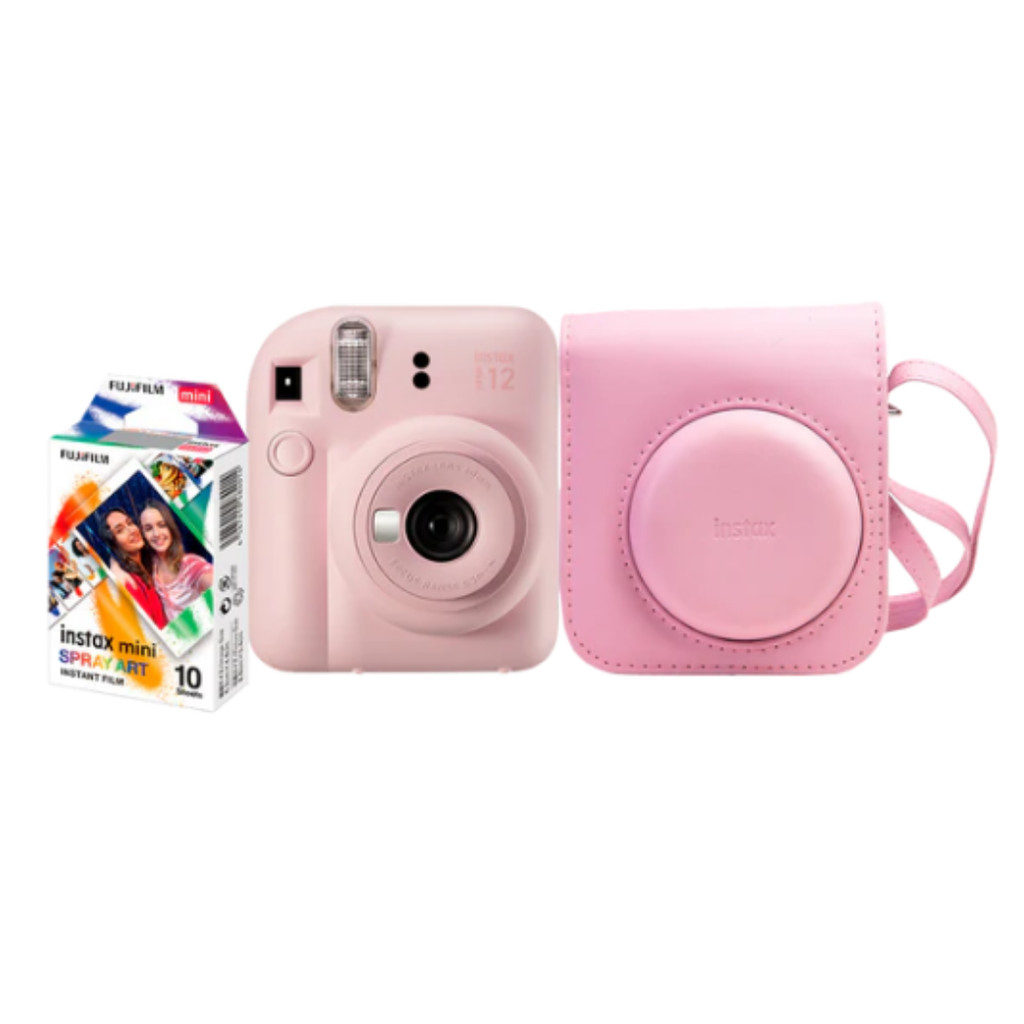 Câmera Instax Mini 12 Fujifilm Rosa com Bolsa + 10 Filmes | Shopee Brasil