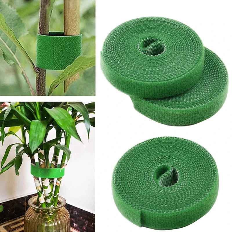 5M Náilon Planta Bandagem Gravata Reutilizável Gancho Laço Laços Verde Prendedor Fita Bambu Cana Envoltório Suporte Casa