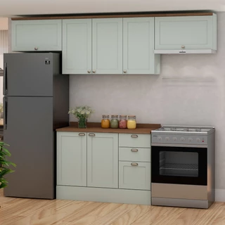 Cozinha Compacta Iluminata 7 Portas 3 Gavetas 100% MDF - GenialFlex