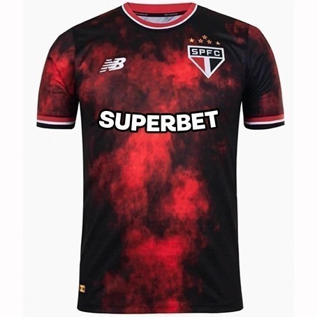 NOVA CAMISA DO SAO PAULO VERMELHA C PRETO 2025 CAMISETA MASCULINA DE ...