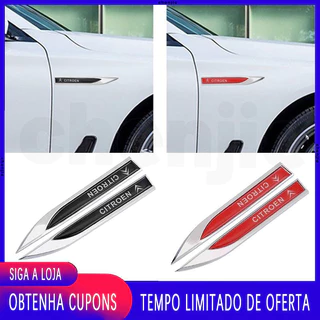 Para Citroen 2 Peças Adesivo De Carro Emblema Lateral Da Porta 3D Etiqueta De Folha De Metal Acessórios De Decoração