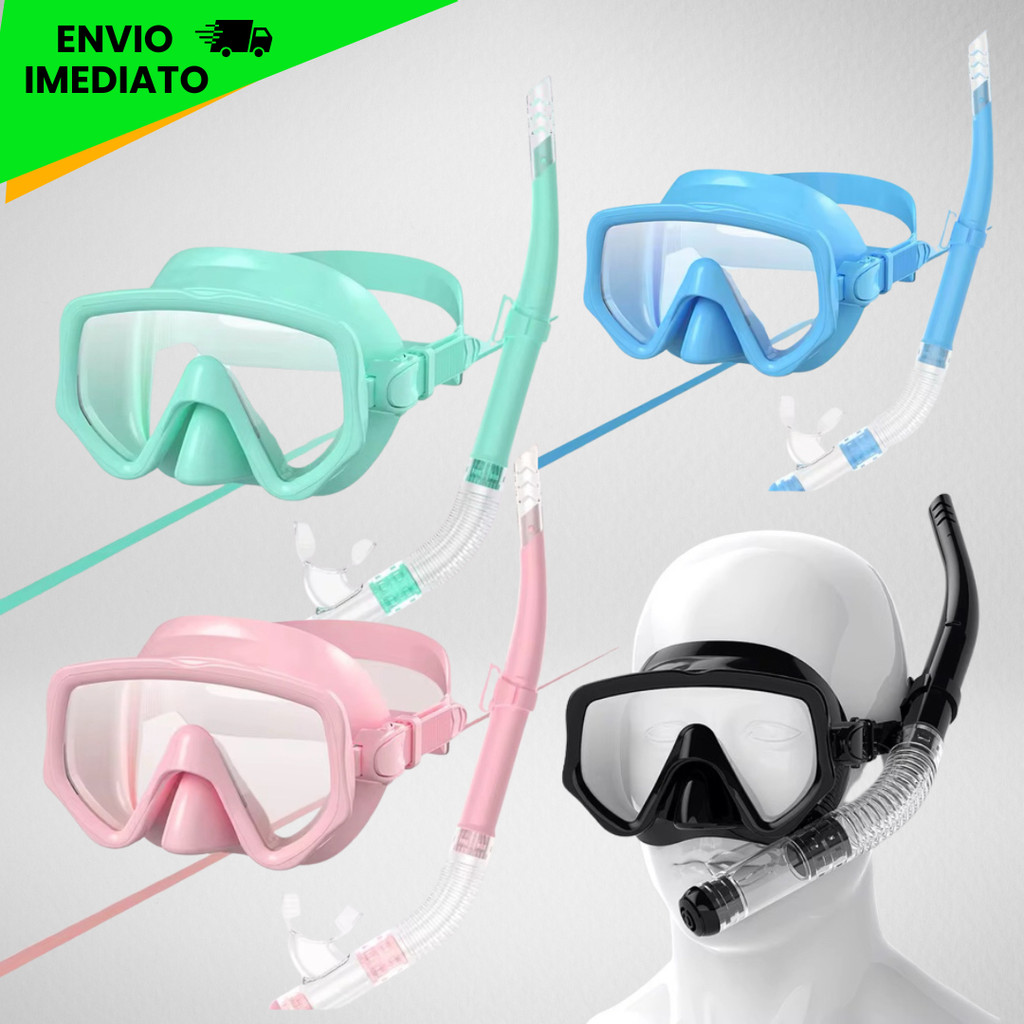 Máscara de Mergulho com Snorkel – Óculos e Respirador Ajustável para ...