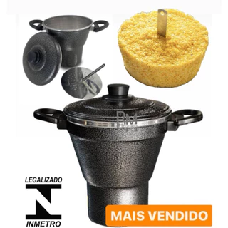 Cuscuzeiro de Aluminio Craquelado Craqueado Grande Nº 14 16 18 20 Nordestino