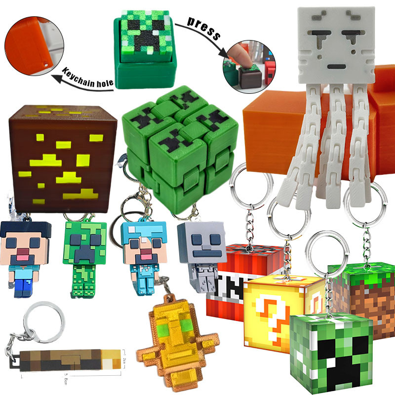 Chaveiros Minecraft Com Lâmpada Impressão 3D Toy Game Character Toys ...