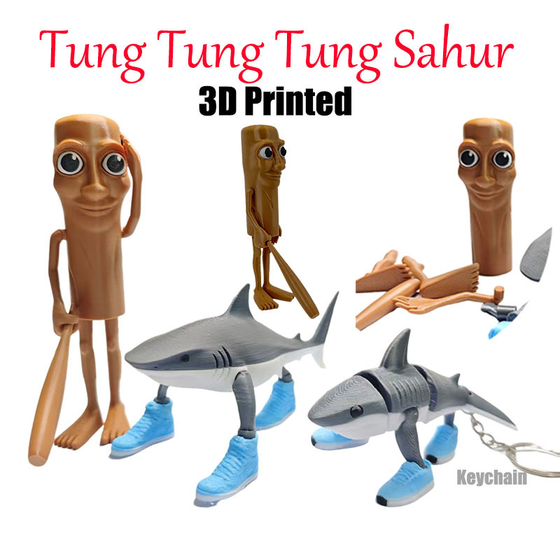 Forhome Italian Brainrot Figuren Set 8 Stück - 3D Printed Tierfiguren - Tung Tung Tung Tung Sahur Figur