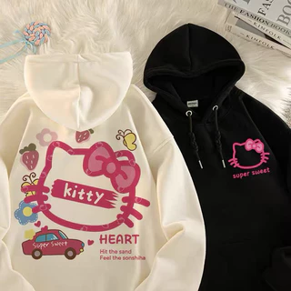Moletom Canguru Hello Kitty Estampado Blusão Coreano Versátil Casaco Inverno Promoção Envio Rápido Casaco
