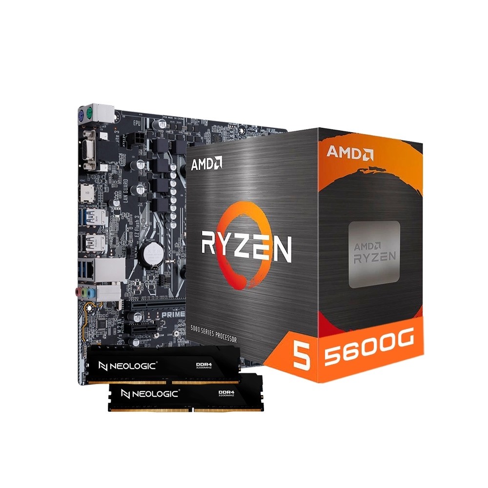 KIT UPGRADE AMD RYZEN 5 5600G, PLACA MAE A320M, 32GB DDR4, NEOLOGIC NLI84630
