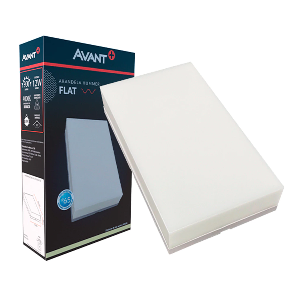 Arandela Led Externa Hummer Flat 12w 4000k Branco Avant