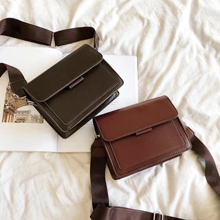 Bolsa Feminina Vintage Atacado 2024 Nova Quadrada Pequena Elegante casual Cor Sólida PU