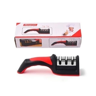 Amolador Afiador De Facas Em Aço Inox Base Emborrachada Profissional Com 3 Afiadores em Oferta na Shopee