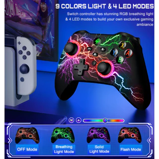 Controle Sem Fio Para Pc Nintendo Switch Android Ios Led Rgb