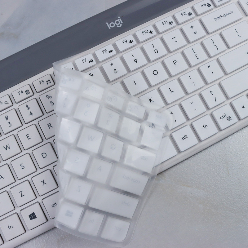 Funda De Silicona Súper Fina Para Teclados Logitech MK470, K585 Y K580 - Protector Transparente, Lavable Y Resistente Al Agua