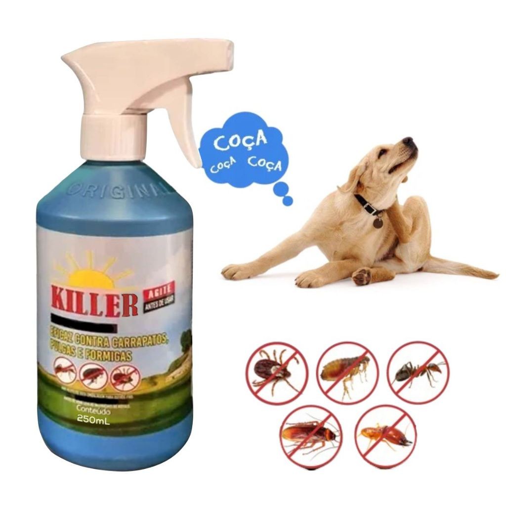 Remédio p/ Matar Carrapatos Antipulgas para Cães Gatos e Ambientes ...