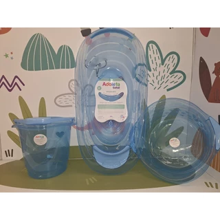 Kit Banheira de Bebê Adoleta com Balde e Bacia 03 Peças