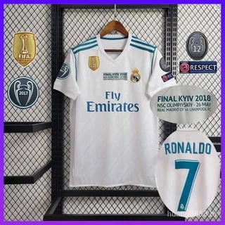 2017/2018 Real Madrid 12 Champions Home Edition Retro Final AW7Q Camisa De Manga Curta