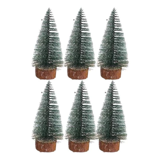 6 Mini Arvore De Natal Enfeite Natalino Decoração P/ Casa