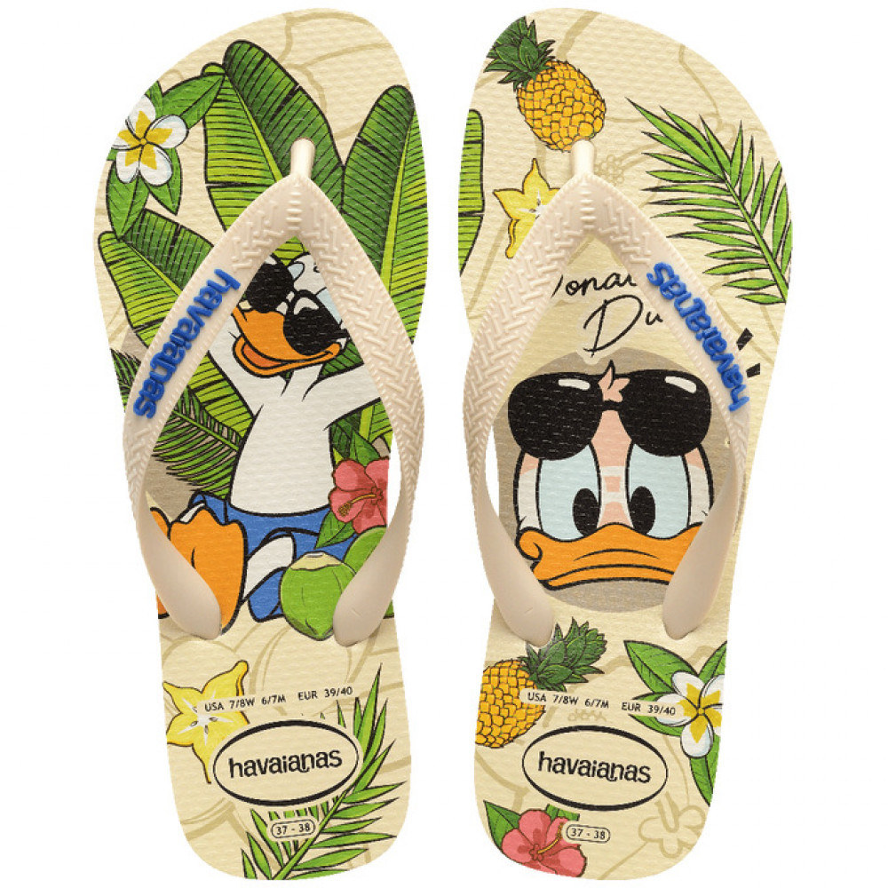 Chinelo Havaianas Top Disney Classics Bege Palha