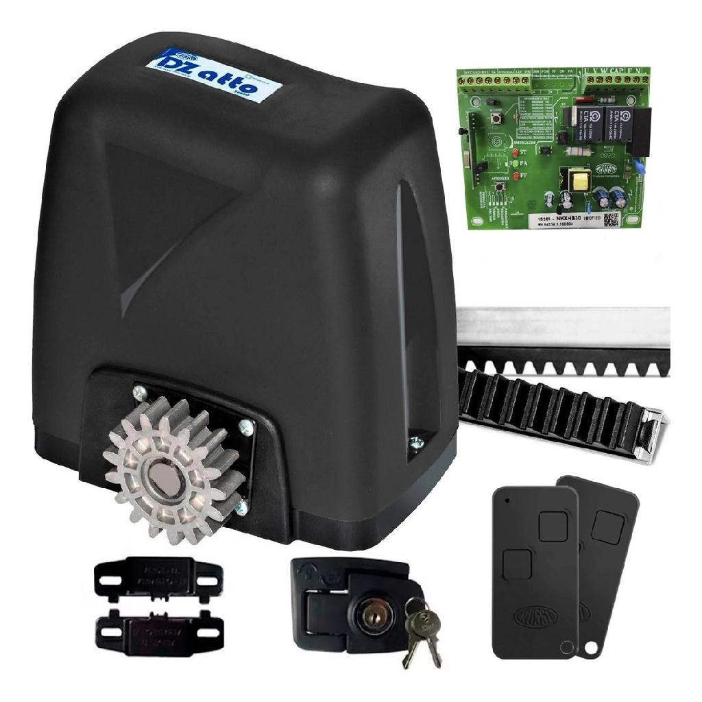 Kit Motor de Portão Elétrico Deslizante Dz Atto 350kg Rossi 220v + 2 ...