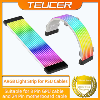 Faixa De Luz RGB Para PC , Adequada Fonte De Alimentação De Computador ATX 24Pin GPU Cabos De Placa De Vídeo E Capa 6Pin