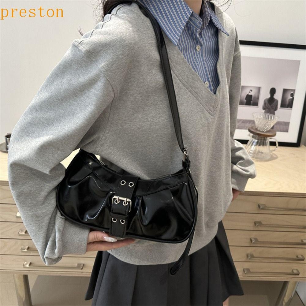Bolsa De Axila Com Fivela PRESTON , Ombro Vintage Y2k De Couro Pu