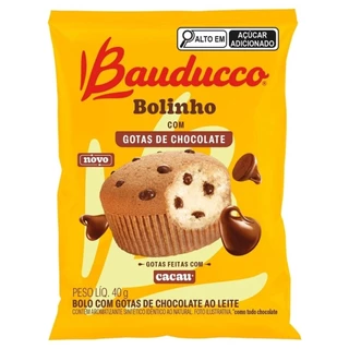 Bolinho Bauducco Gotas de Chocolate 40g - Embalagem com 16 Unidades Bolinho Bauducco Gotas de Chocolate 40g - Embalagem com 16 Unidades