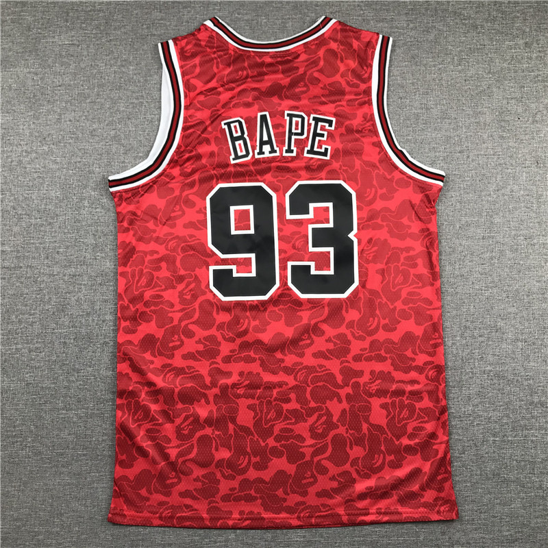 NBA Chicago Bulls # 93 Camisa Esplêndida De Basquete Bape