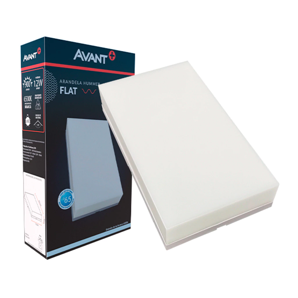 Arandela Led Externa Hummer Flat 12w 6500k Branco Avant