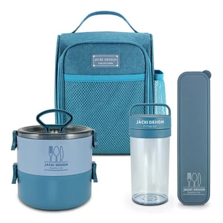 Conjunto Bolsa Térmica Pote Marmita Porta Talheres e Garrafa 430ml CONCEPT