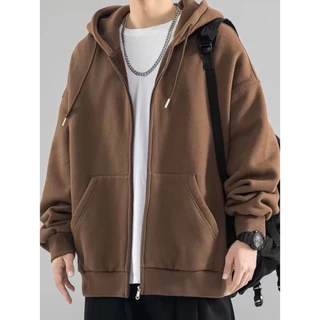 Moletom Blusa Aberto Com Ziper e Capuz de Frio INVERNO LISO