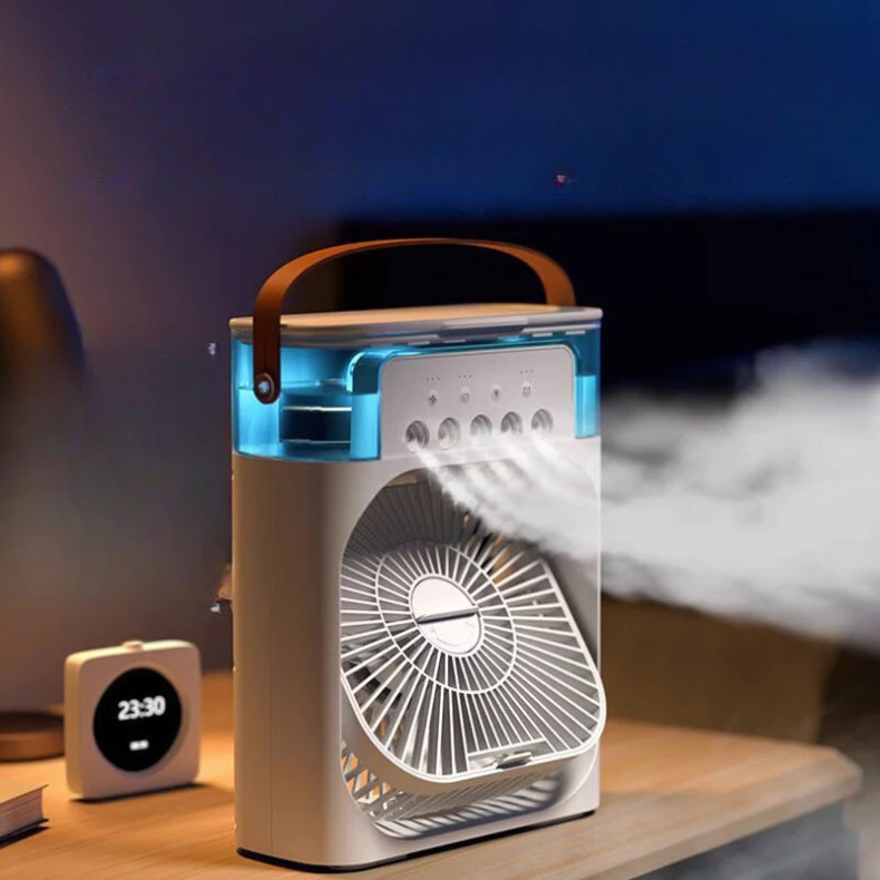 Mini Ar Condicionado Climatizador Umidificador Ventilador Portátil USB Led Quarto Sala Escritório Mesa Reservatório 600m — foto 2 de 3