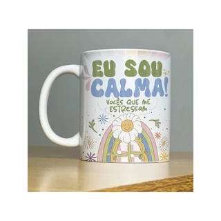 Caneca Personalizada de porcelana - VIBE: Eu sou CALMA - 325ml